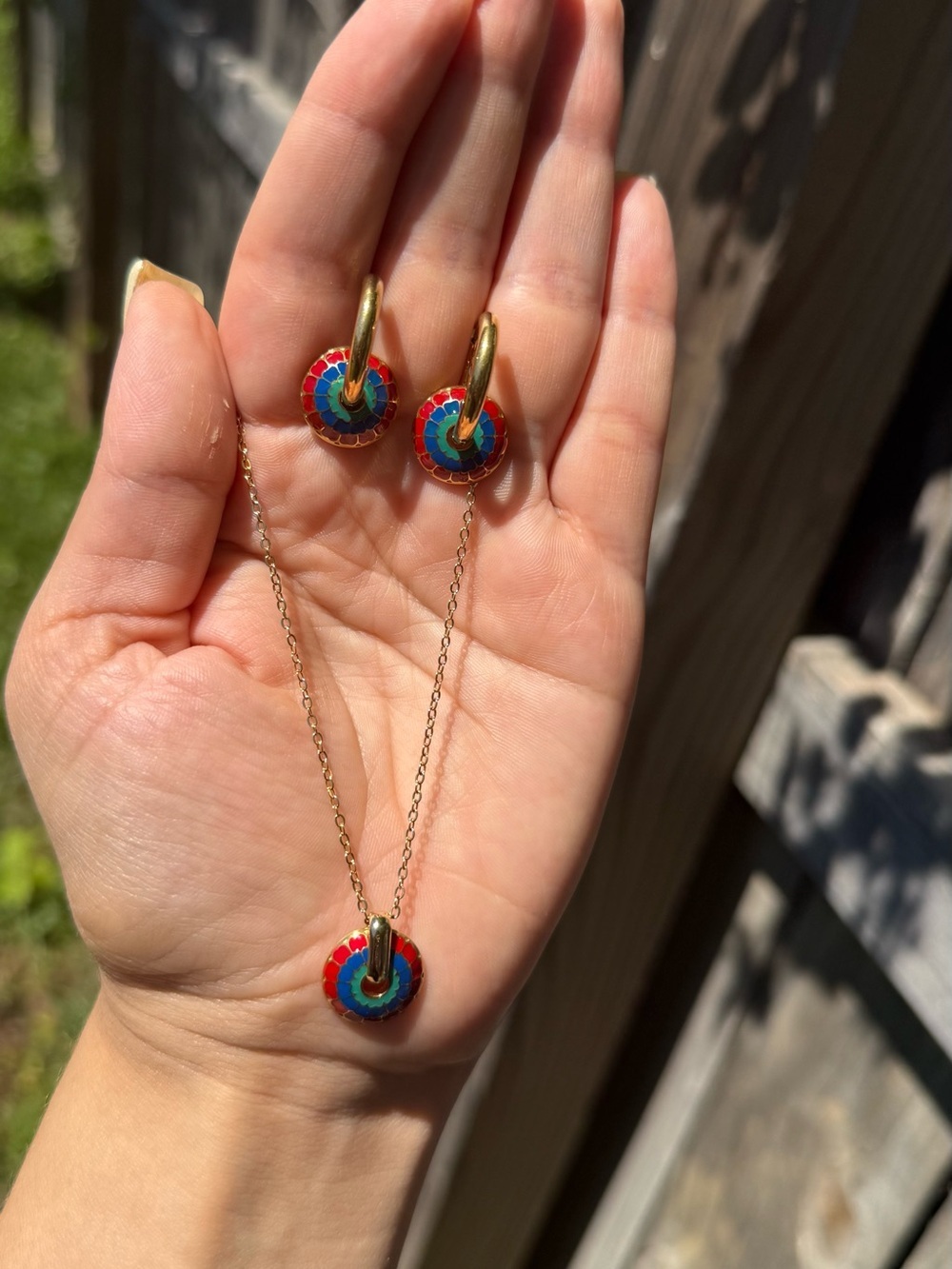 Elegant  Multicolor Necklace &  Earrings Set - Picture 6 of 6